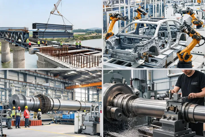 Industrial steel applications collage